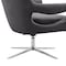 Armen Living Quinn Contemporary Adjustable Swivel Accent Chair in Polished Chrome Finish with Gray Fabric LCQUCHGR - alternate 3